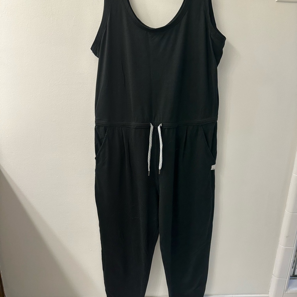 Vuori Black Drawstring Jumpsuit